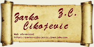 Žarko Čikojević vizit kartica